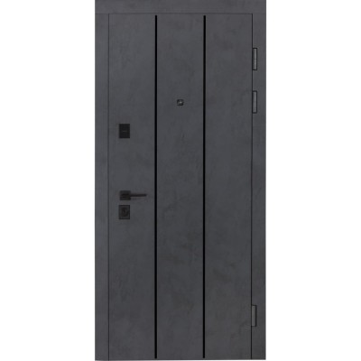 Входные двери БУЛАТ Ультра модель 535 Бетон антрацит/Бетон снежный