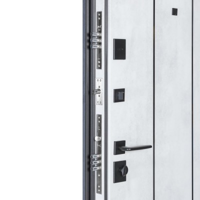 Входные двери БУЛАТ Ультра модель 535 Бетон антрацит/Бетон снежный