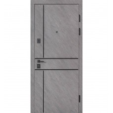 Двері вхідні БУЛАТ Ультра модель 540/249 Зріз каменю/Білий матовий гладкий