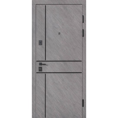 Вхідні двері БУЛАТ Ультра модель 540/249 Зріз каменю/Білий матовий гладкий