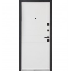 Двері вхідні БУЛАТ Ультра модель 540/249 Зріз каменю/Білий матовий гладкий