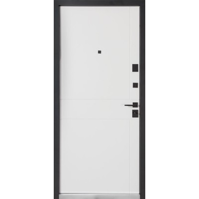 Вхідні двері БУЛАТ Ультра модель 540/249 Зріз каменю/Білий матовий гладкий