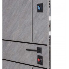 Двері вхідні БУЛАТ Ультра модель 540/249 Зріз каменю/Білий матовий гладкий