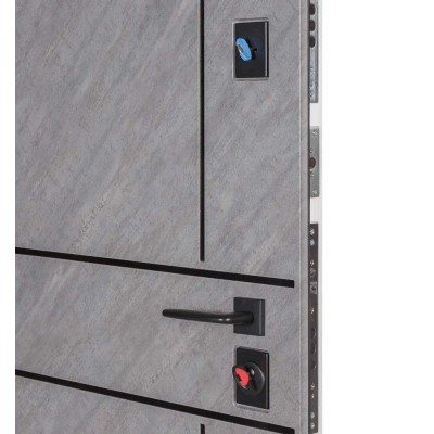 Вхідні двері БУЛАТ Ультра модель 540/249 Зріз каменю/Білий матовий гладкий