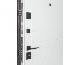 Двері вхідні БУЛАТ Ультра модель 540/249 Зріз каменю/Білий матовий гладкий