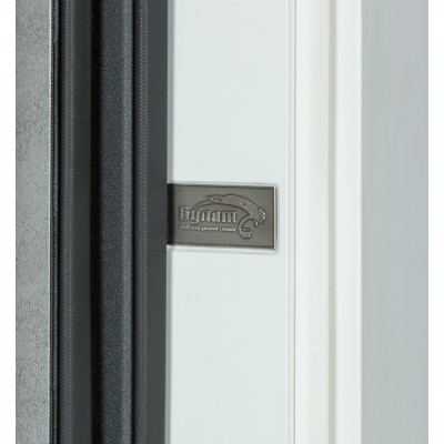 Вхідні двері БУЛАТ Ультра модель 540/249 Зріз каменю/Білий матовий гладкий