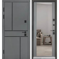 Двері вхідні БУЛАТ Ультра модель 557/607 Тоноване дзеркало попільний металік/Сірий шифер