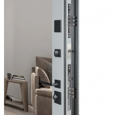 Двері вхідні БУЛАТ Ультра модель 557/607 Тоноване дзеркало попільний металік/Сірий шифер