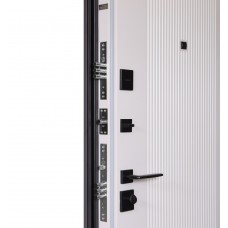 Двері вхідні БУЛАТ Ультра (квадро) Securemme модель 587/276 Мусонне дерево/Олово супермат