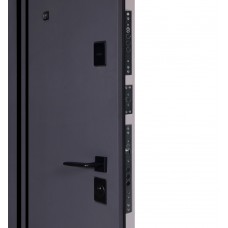 Двері вхідні БУЛАТ Ультра (квадро) Securemme модель 587/276 Мусонне дерево/Олово супермат