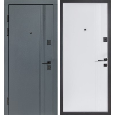 Входные двери БУЛАТ Revolut В-434 модель 172 Антрацит/Белая шагрень