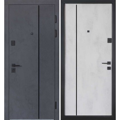 Входные двери БУЛАТ Revolut В-606 (квадро) Kale модель 580/543 Бетон антрацит/Оксид Белый