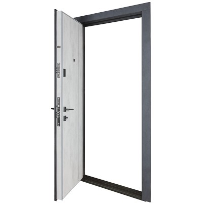 Входные двери БУЛАТ Revolut В-606 (квадро) Kale модель 580/543 Бетон антрацит/Оксид Белый