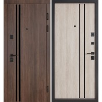 Двери входные БУЛАТ Цитадель В-83 (квадро) Kale модель 584/589 Дуб табак/Дуб немо латте