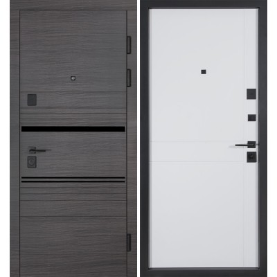Входные двери БУЛАТ Цитадель В-83 (квадро) Kale модель 593/248 Венге горизонт серый/Белая шагрень