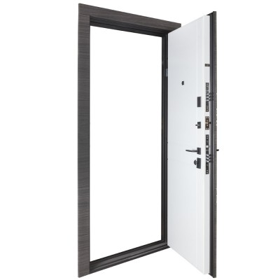 Входные двери БУЛАТ Цитадель В-83 (квадро) Kale модель 593/248 Венге горизонт серый/Белая шагрень