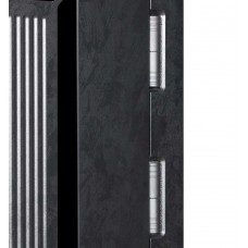 Двері вхідні БУЛАТ Цитадель В-83 (квадро) Kale модель 594/605 Дзеркало оксид чорний весь декор/Біла шагрень