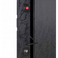 Двері вхідні БУЛАТ Цитадель В-83 (квадро) Kale модель 594/605 Дзеркало оксид чорний весь декор/Біла шагрень