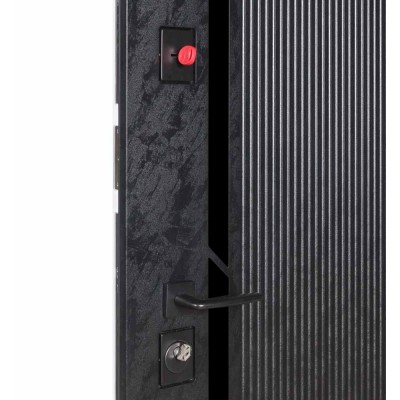 Входные двери БУЛАТ Цитадель В-83 (квадро) Kale модель 594/605 дзеркало Оксид черный весь декор/Белая шагрень