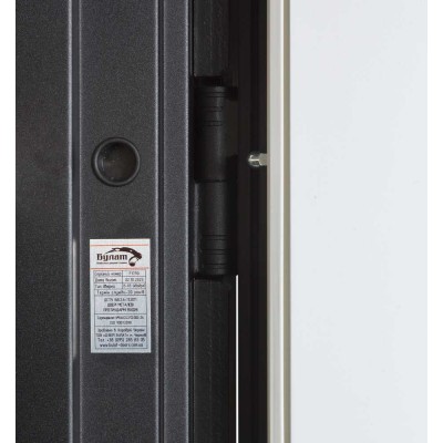 Входные двери БУЛАТ Цитадель В-83 (квадро) Kale модель 594/605 дзеркало Оксид черный весь декор/Белая шагрень