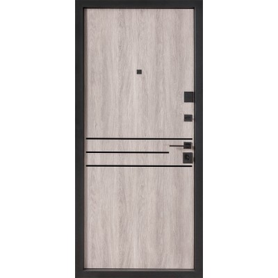 Входные двери БУЛАТ Revolut В-85 (квадро) Kale модель 544 Дуб немо карбон/Дуб немо серебрянный