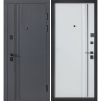 Двери входные БУЛАТ Revolut В-85 (квадро) Kale модель 591 Антрацит/Белая шагрень