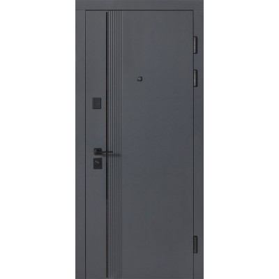 Входные двери БУЛАТ Revolut В-85 (квадро) Kale модель 591 Антрацит/Белая шагрень
