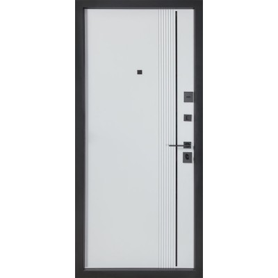 Входные двери БУЛАТ Revolut В-85 (квадро) Kale модель 591 Антрацит/Белая шагрень