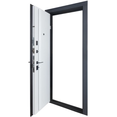 Входные двери БУЛАТ Revolut В-85 (квадро) Kale модель 591 Антрацит/Белая шагрень