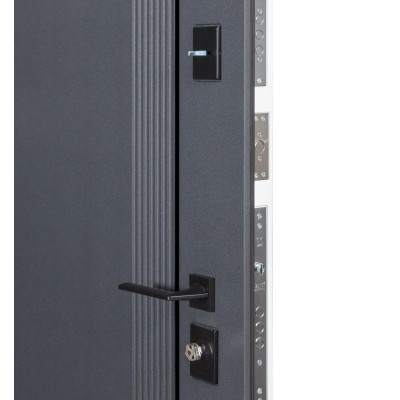 Входные двери БУЛАТ Revolut В-85 (квадро) Kale модель 591 Антрацит/Белая шагрень