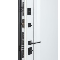 Двери входные БУЛАТ Revolut В-85 (квадро) Kale модель 591 Антрацит/Белая шагрень