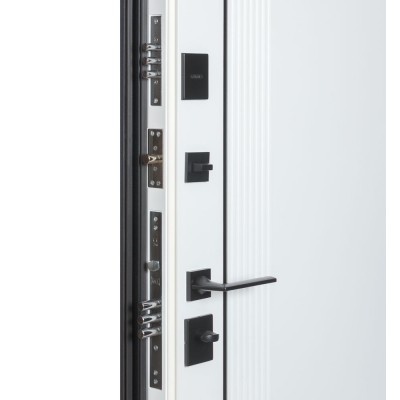 Входные двери БУЛАТ Revolut В-85 (квадро) Kale модель 591 Антрацит/Белая шагрень