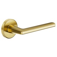 Дверная ручка Luce P (LP12-ZOS) матовая латунь, на круглой розетке VIS