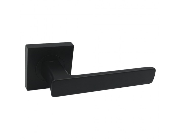 Фото Дверная ручка Fold 02 (FO55-ZNE) чёрный, на квадратной розетке 55мм 1