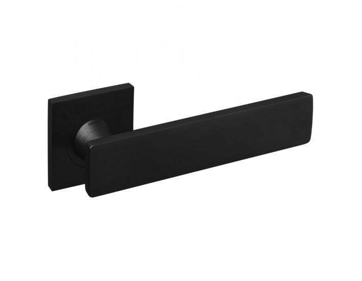 Фото Дверная ручка Holly (HO55-ZNE) черная, на квадратной розетке 55мм. 1