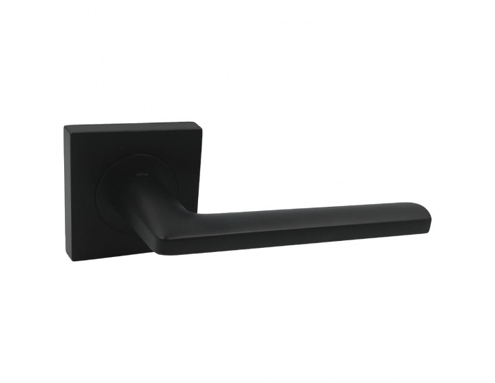 Фото Дверна ручка Luce P 02 (LР55-ZNE) чорна, на квадратній розетці 55мм 1