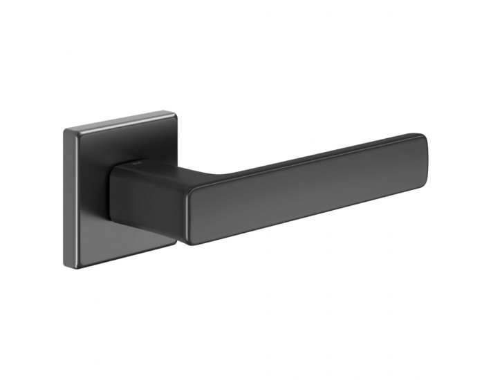 Фото Дверна ручка Fold 02 (FO14-ZNE) чорна, на квадратній розетці VIS 1