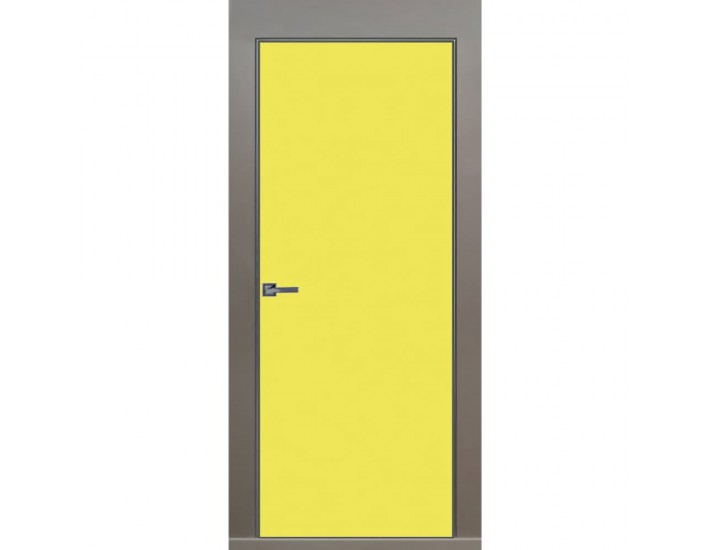 Фото Дверь скрытого монтажа крашеная с алюминиевый торец 1