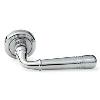 Ручка дверная на круглой розетке Frosio Bortolo коллекция Fadex (Фадекс) Alpha 480V C01-хром полированный