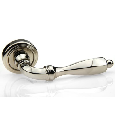 Ручка дверная на круглой розетке Frosio Bortolo коллекция Fadex (Фадекс) Camilla 228V N01-никель полированный