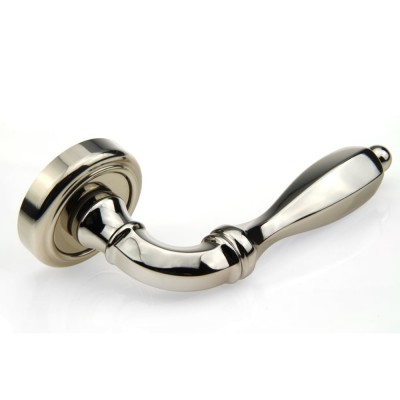 Ручка дверная на круглой розетке Frosio Bortolo коллекция Fadex (Фадекс) Camilla 228V N01-никель полированный