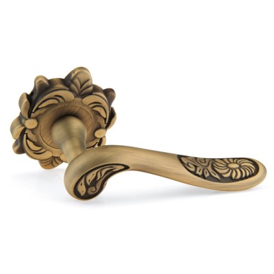 Ручка дверна на круглій розетці Frosio Bortolo колекція Fadex (Фадекс) Daisy 202Z B02 - бронза матова