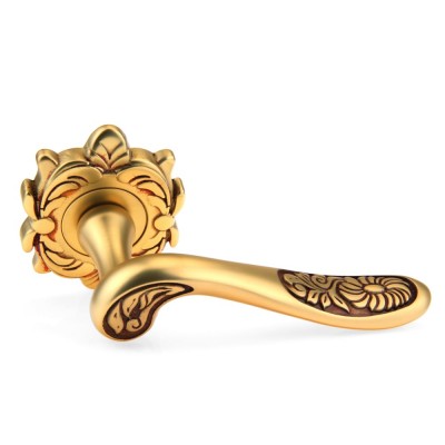 Ручка дверна на круглій розетці Frosio Bortolo колекція Fadex (Фадекс) Daisy 202Z O17 - золото французьке