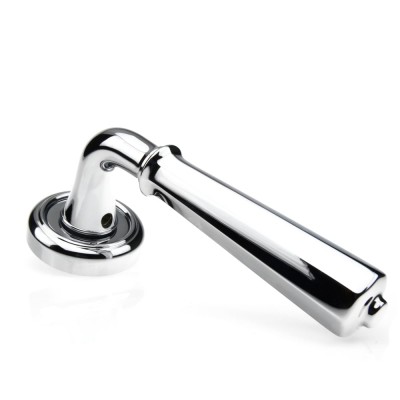 Ручка дверная на круглой розетке Frosio Bortolo коллекция Fadex (Фадекс) Denver 424V C01 - полированный хром