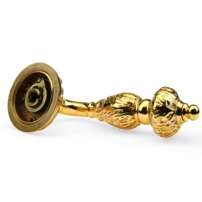 Ручка дверна на круглій розетці Frosio Bortolo колекція Fadex (Фадекс) Gemini 230C L01 - латунь полірована