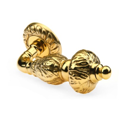 Ручка дверна на круглій розетці Frosio Bortolo колекція Fadex (Фадекс) Gemini 230C L01 - латунь полірована