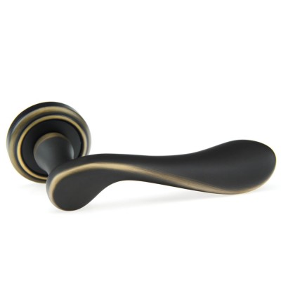 Ручка дверна на круглій розетці Frosio Bortolo колекція Fadex (Фадекс) Mira 119V B08 - темна бронза