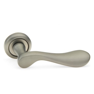 Ручка дверна на круглій розетці Frosio Bortolo колекція Fadex (Фадекс) Mira 119V N16 - нікель перламутровий