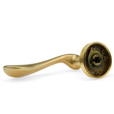 Ручка дверна на круглій розетці Frosio Bortolo колекція Fadex (Фадекс) Mira 119V S01 - латунь матова