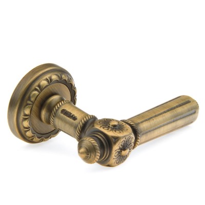 Ручка дверна на круглій розетці Frosio Bortolo колекція Fadex (Фадекс) Nike 231D B02 - бронза матова